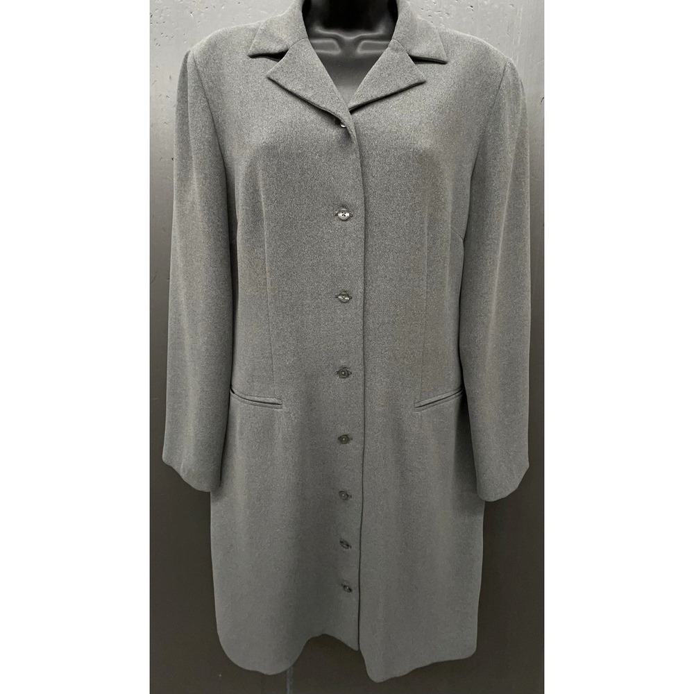 Vintage Talbots Jacket 12‎ Gray Long Blazer Button Preppy Classic Quiet Luxury